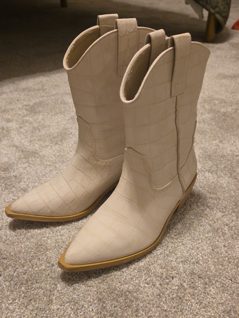 Shu Shop Croc-Embossed Pointed-Toe  Boots